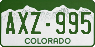 CO license plate AXZ995