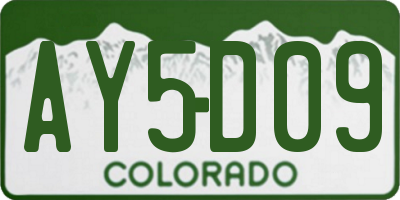 CO license plate AY5D09