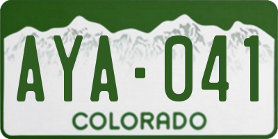 CO license plate AYA041