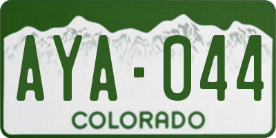 CO license plate AYA044