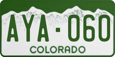 CO license plate AYA060