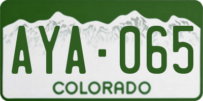 CO license plate AYA065
