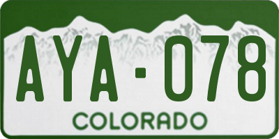 CO license plate AYA078