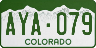 CO license plate AYA079