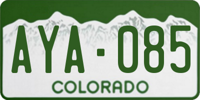 CO license plate AYA085