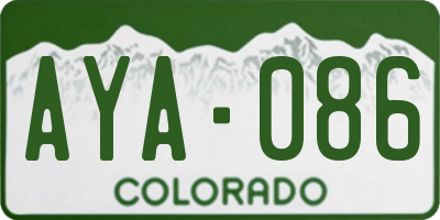 CO license plate AYA086