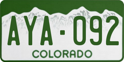 CO license plate AYA092
