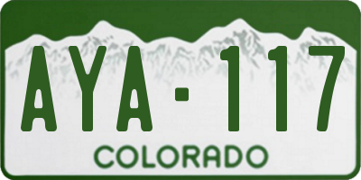 CO license plate AYA117