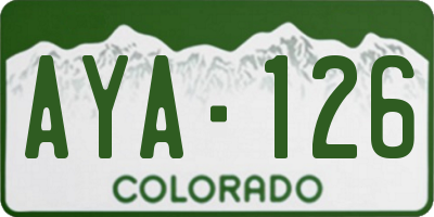 CO license plate AYA126