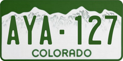CO license plate AYA127