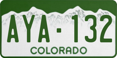 CO license plate AYA132