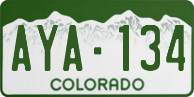 CO license plate AYA134