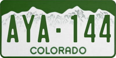 CO license plate AYA144