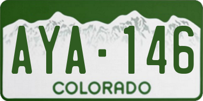 CO license plate AYA146