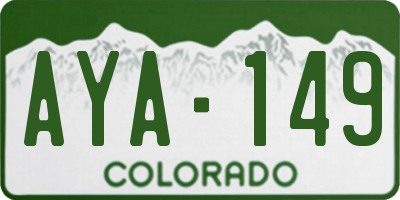 CO license plate AYA149