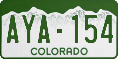 CO license plate AYA154