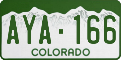 CO license plate AYA166