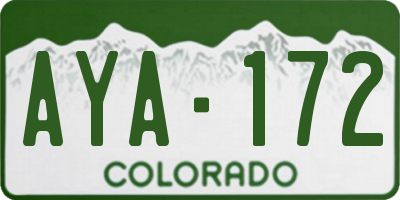 CO license plate AYA172