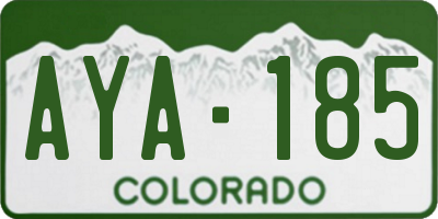 CO license plate AYA185