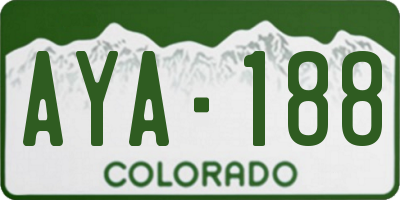 CO license plate AYA188
