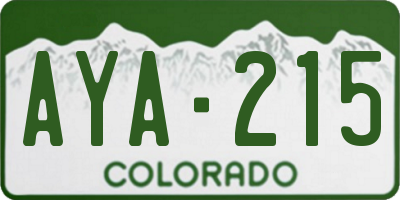 CO license plate AYA215
