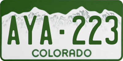 CO license plate AYA223