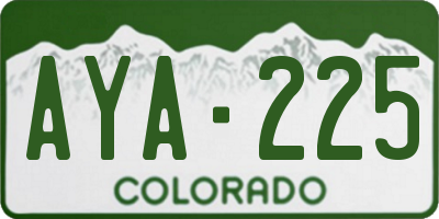 CO license plate AYA225