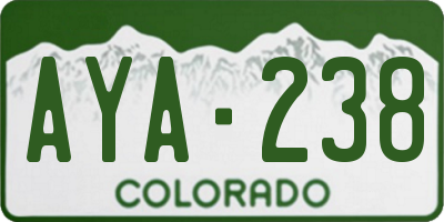 CO license plate AYA238