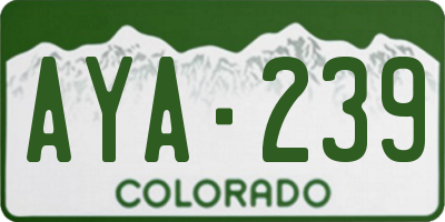 CO license plate AYA239