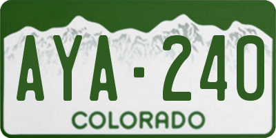 CO license plate AYA240