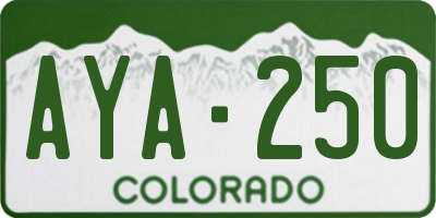 CO license plate AYA250