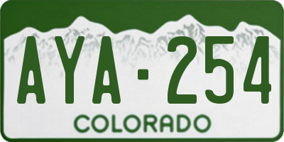 CO license plate AYA254