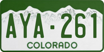 CO license plate AYA261