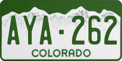 CO license plate AYA262