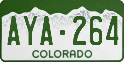 CO license plate AYA264