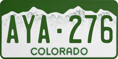 CO license plate AYA276