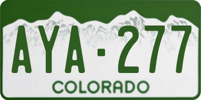CO license plate AYA277