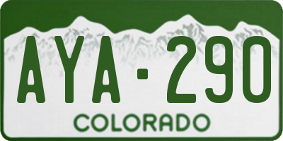 CO license plate AYA290