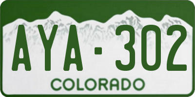 CO license plate AYA302