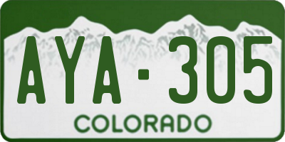 CO license plate AYA305