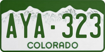 CO license plate AYA323