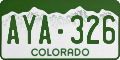 CO license plate AYA326