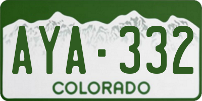CO license plate AYA332