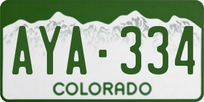 CO license plate AYA334