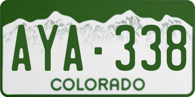 CO license plate AYA338