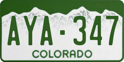 CO license plate AYA347