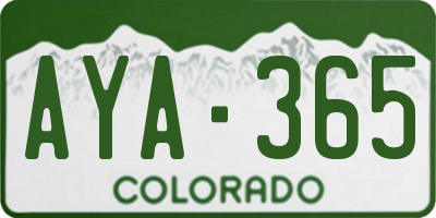CO license plate AYA365