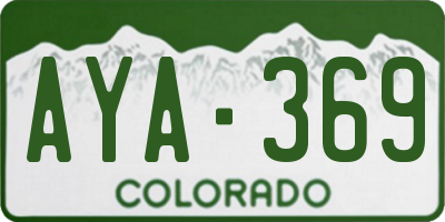 CO license plate AYA369