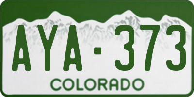 CO license plate AYA373