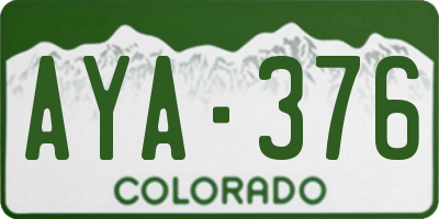 CO license plate AYA376